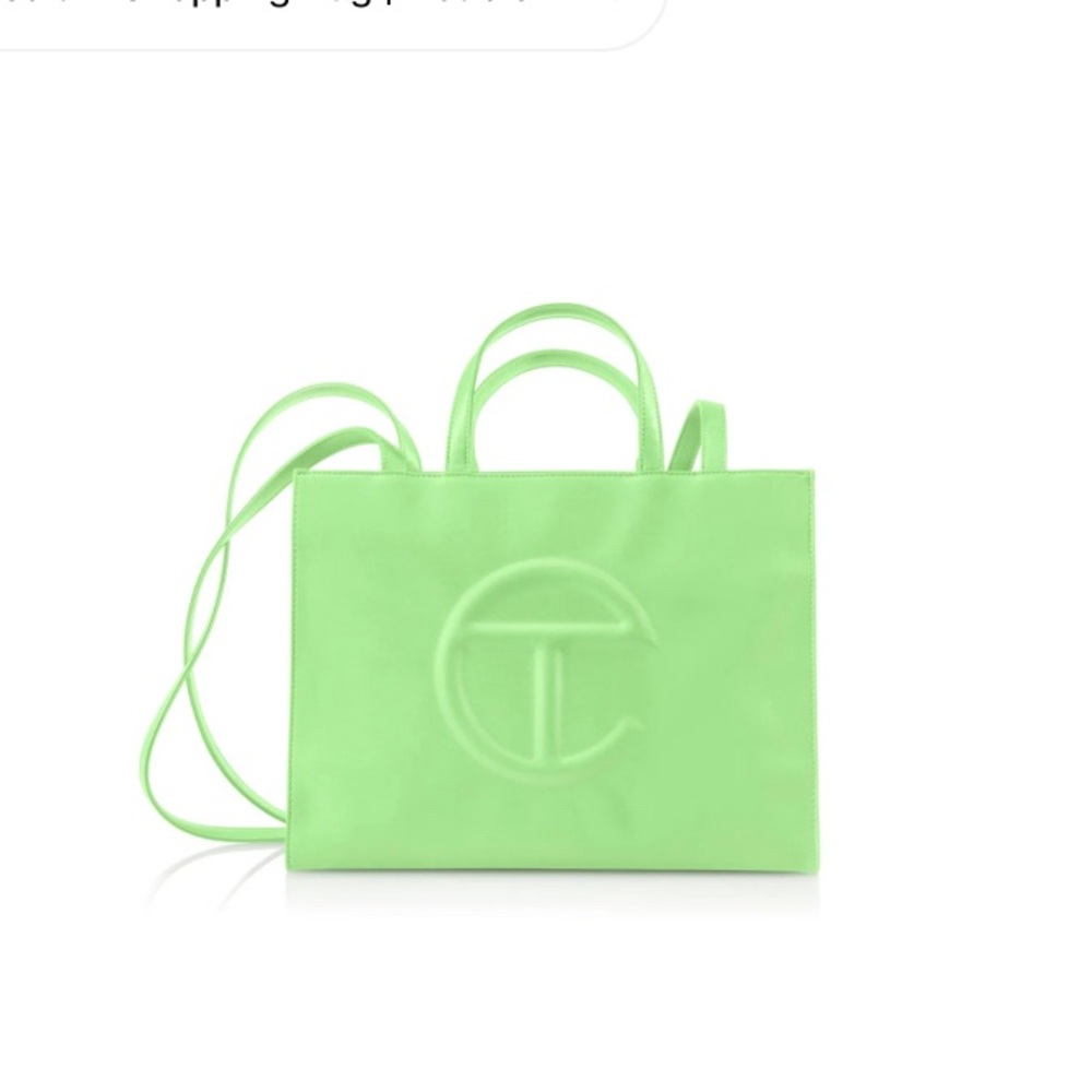 NEW Telfar Neon Green Shopping TOTE MEDIUM dust bag ALL NEW green pink & Blue - Picture 8 of 9